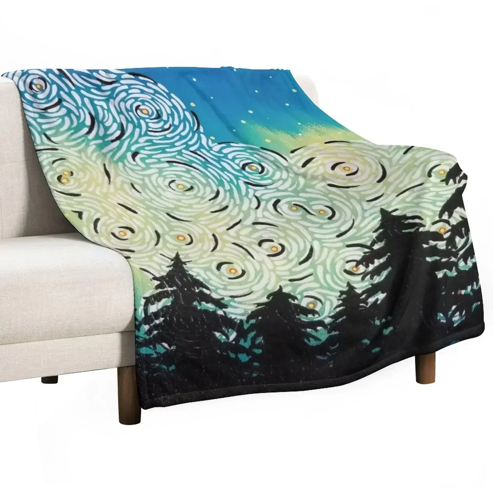 

Aurora Borealis Throw Blanket Camping Cute Personalized Gift Blankets