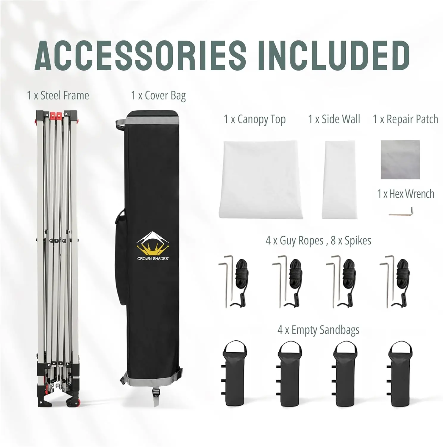 12x12 Pop Up Canopy Tent Instant Commercial with 150D Silver Coated Fabric Including 1 Removable Sidewall, 4 Ropes, 8 Stakes, We