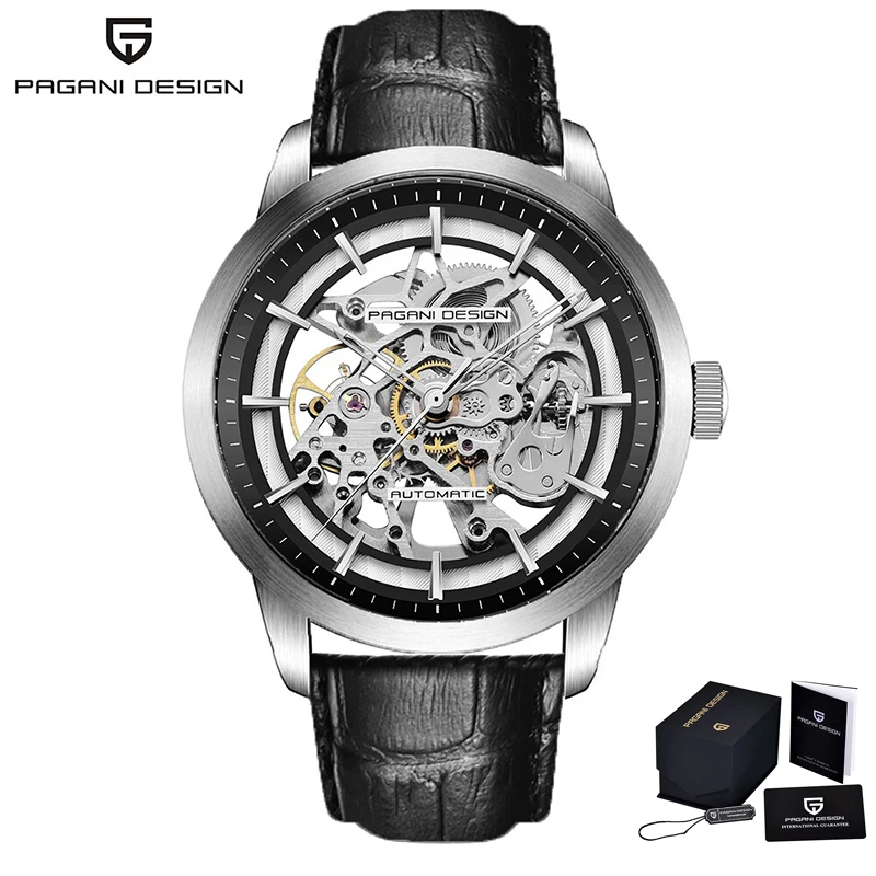 PAGANI DESIGN 2026 New Skeleton Men's Mechanical Watches Top Luxury Automatic Watch Men Blue Leather Waterproof Wrist Watch Men image 3