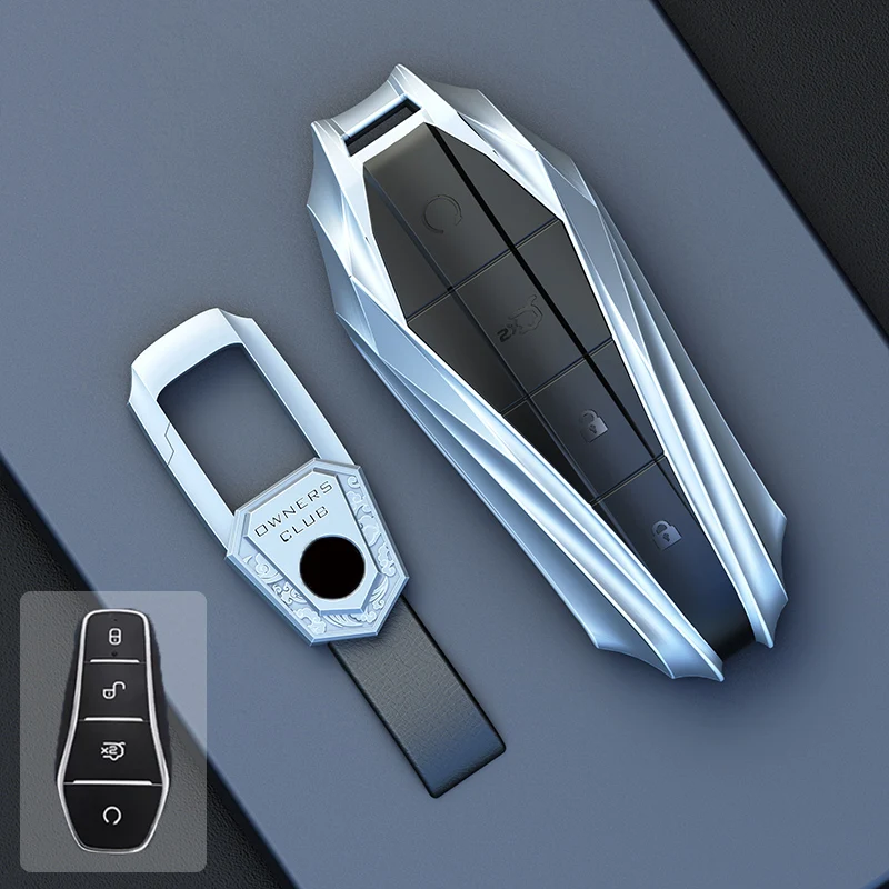 Auto-Schlüsseletui aus Zinklegierung für BYD Atto 3 Han EV Dolphin Langlebige zweite Song Pro Tang Dm QIn PLUS MAX Yuan Schlüsselhalter-Abdeckungskette – Detail 6