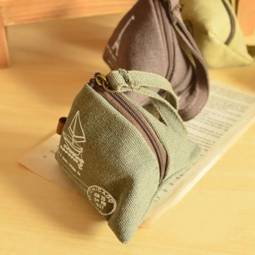 Sailboat Portable Dumpling Shape Creative Gift Canvas Coin Pouch Mini Key Bag Korea Style Wallet Coin Purse