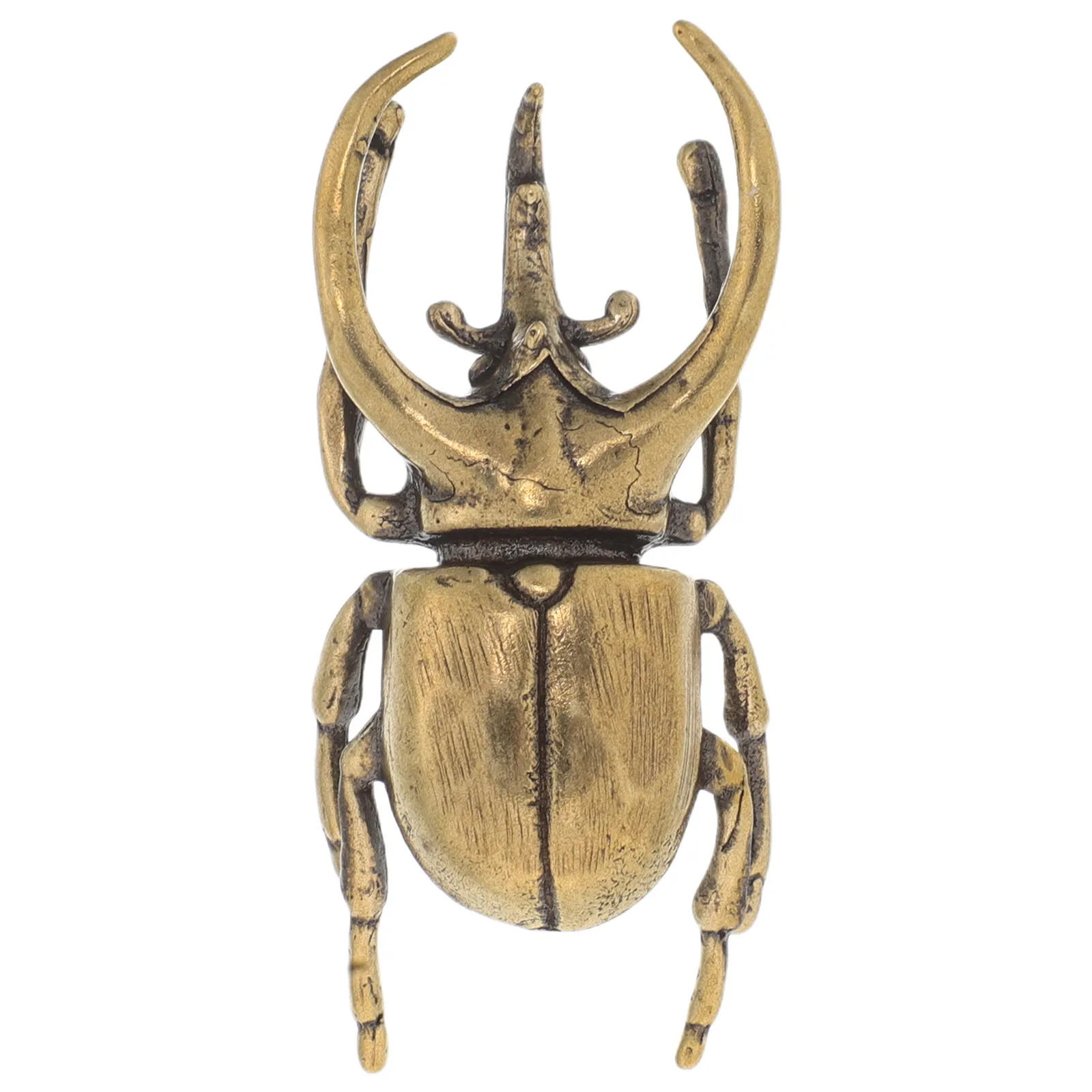 Brass Beetle Ornament Handcrafted Vintage Aesthetic Lifelike Detail Desktop Statue Shelf Garden Decor Metal Insect Home Living