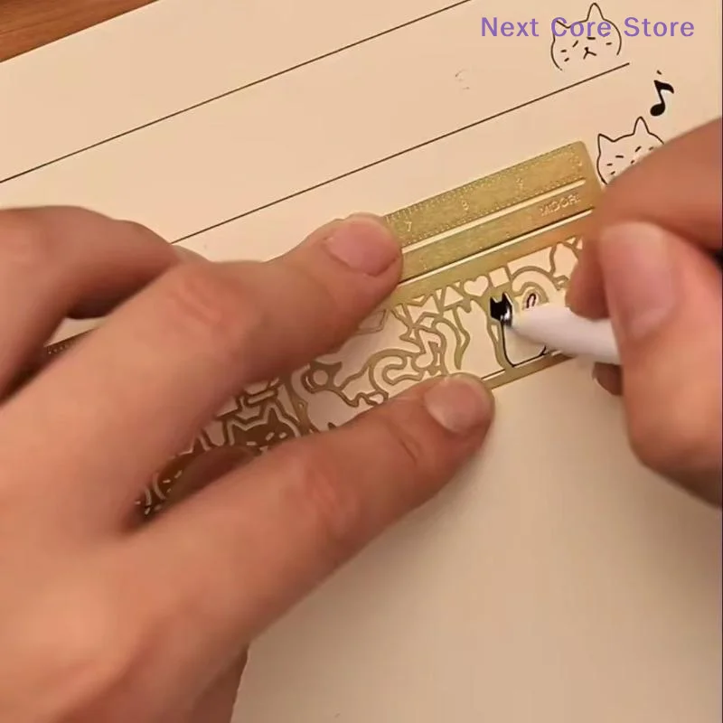 [NC]1Pc Cute Cat Double Sided Ruler Bookmark Creative Measuring Marker For Diary Planner Notes Student Stationery Gift[NC]