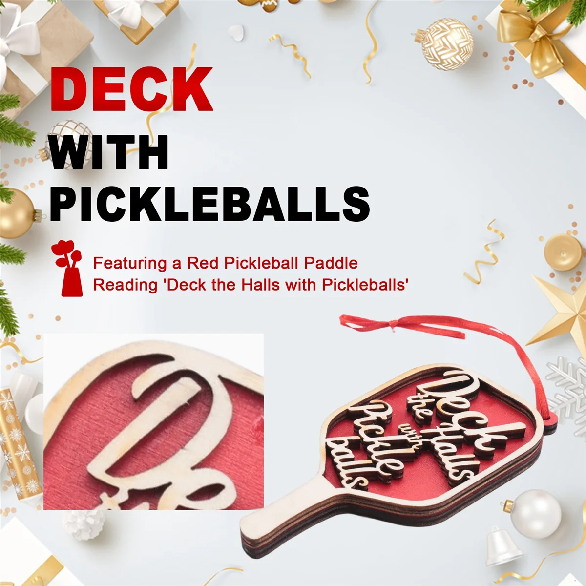 A71Z Deck mit Pickleballs-Ornament für Weihnachten, für Pickleball-Liebhaber, besonderes und Geschenk