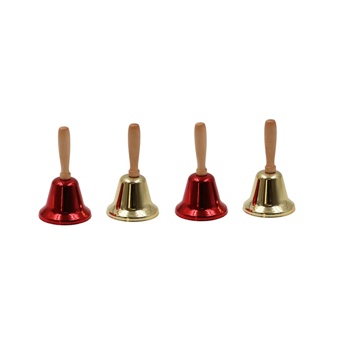 4Pcs Christmas Bell Mini Bell Water Table Desk Bell for Service Bell for Crafts Bell for Teacher Pantry Hand Bell