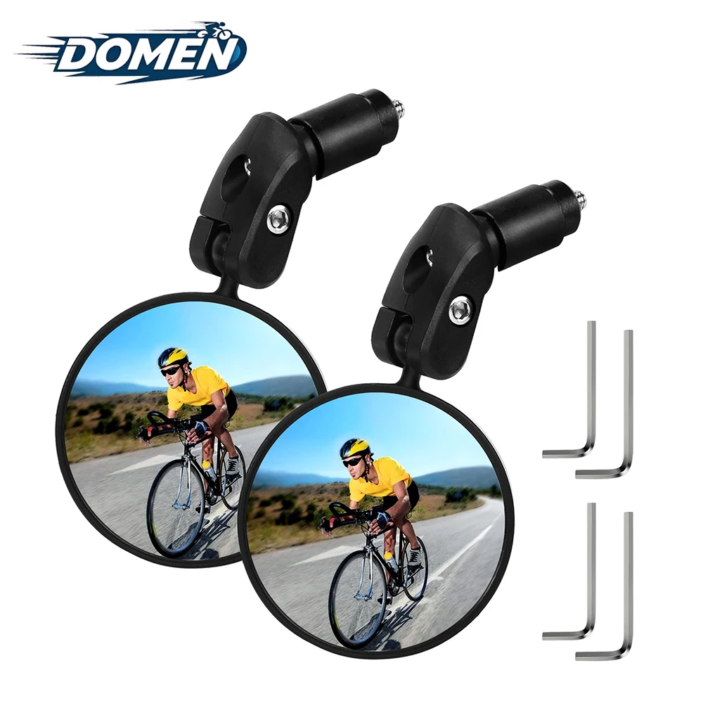 DOMEN Bicycle Rearview Mirror Cycling 360° Rotate Wide-Angle Mirror Road Bike Handlebar Rear View Mirrors Bike Accessories