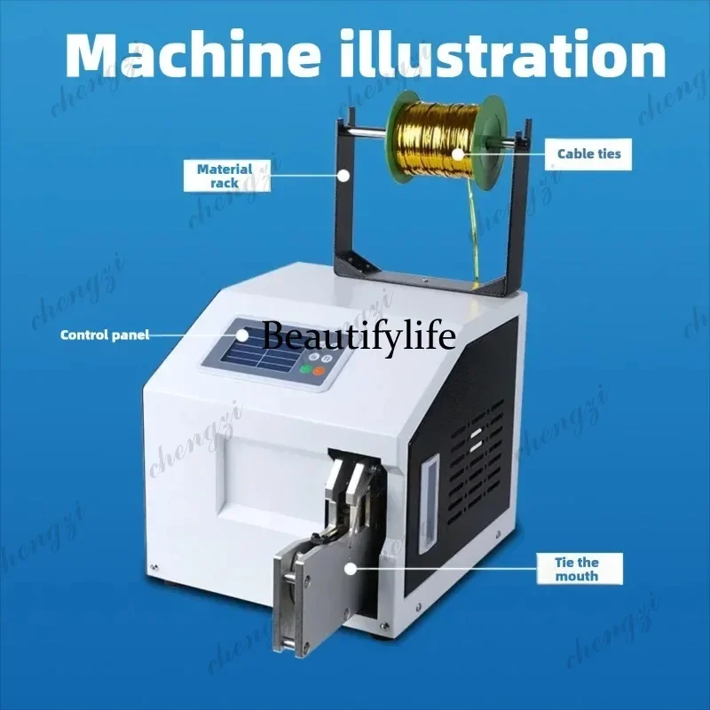 AB AB02  Automatic Cable Winding And Tying Machine Electric Semi Auto For Power Cord USB Cable Rope Coil Bundling Packaging