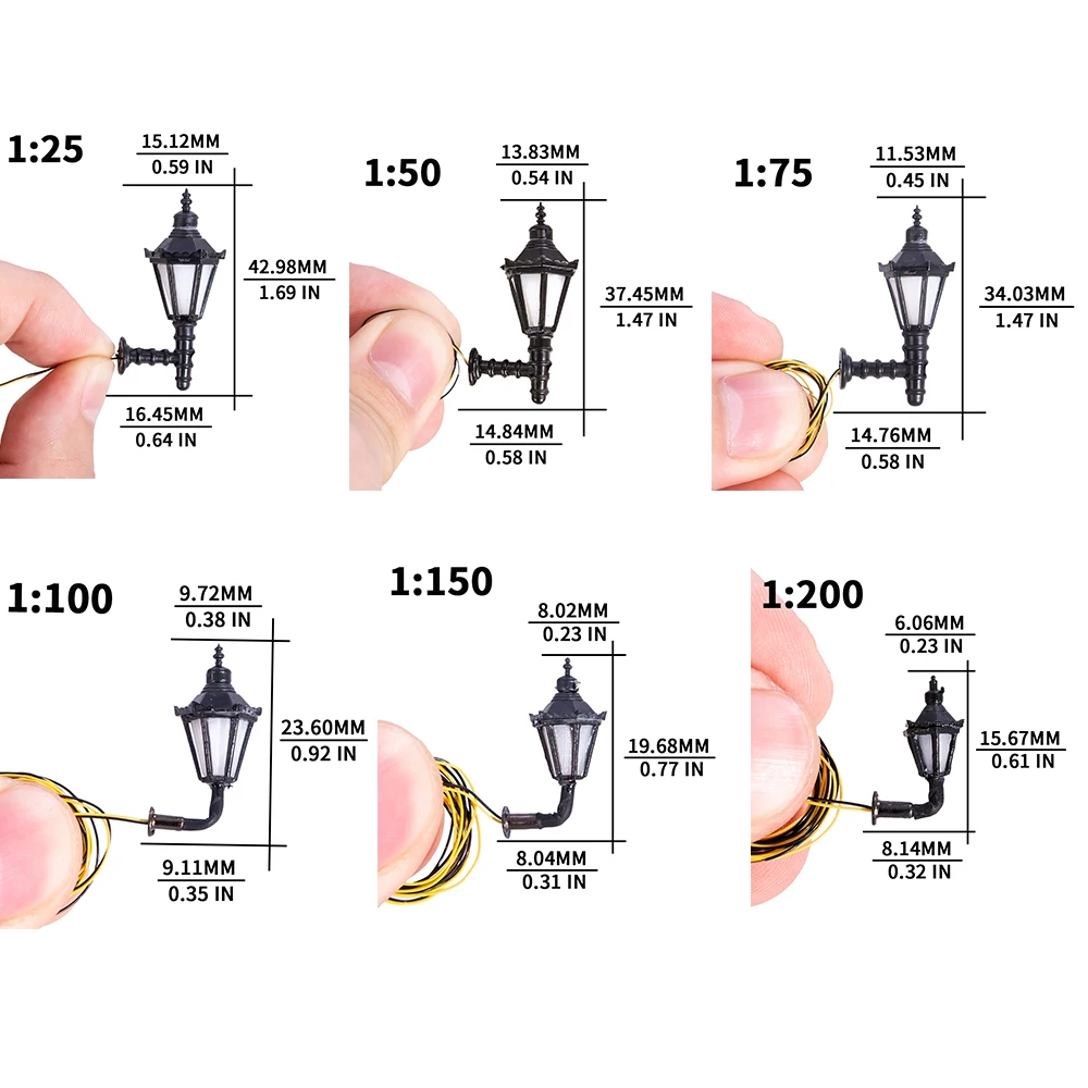 3 stücke 3V Led Miniatur ABS Wand Lampe Modell Licht Für HO OO N Skala modelle Architektur Gebäude DIY Szene Layout für Diorama