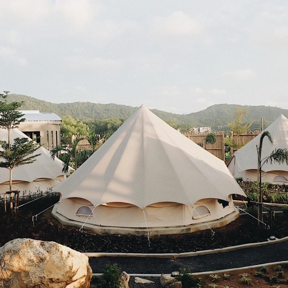 

Палатка-тент из водонепроницаемого хлопкового полотна для глэмпинга, 3 м