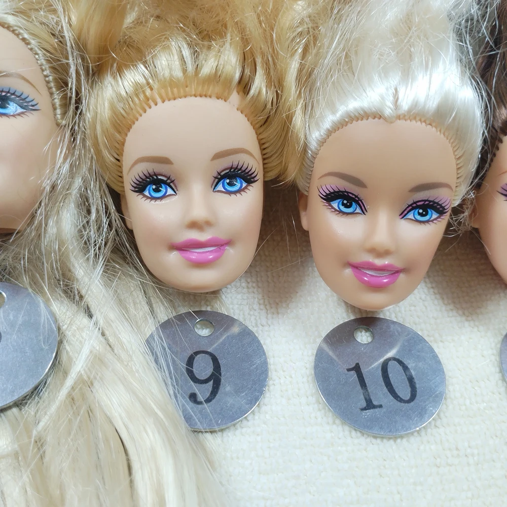 B5-11 Originele Buitenlandse Handel Europa Smile Blauwe Ogen Schoonheid 1/6 Ooak Nude Pop Hoofd Verward Gouden Haar Voor Diy 90% Nieuw B