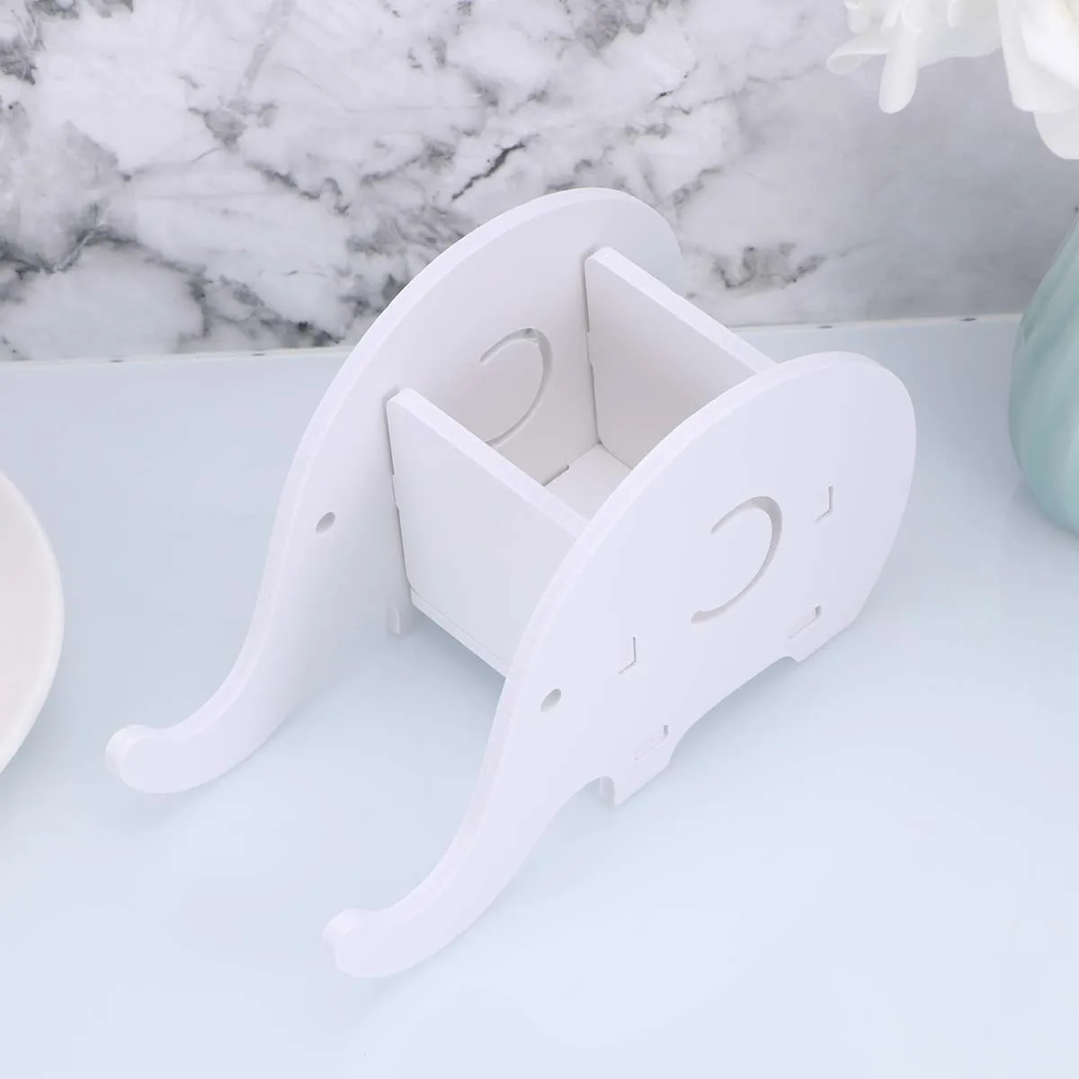 

Wooden Pen Holder Pencil Elephant Organizer for Desk Cell Phone Container Bamboo