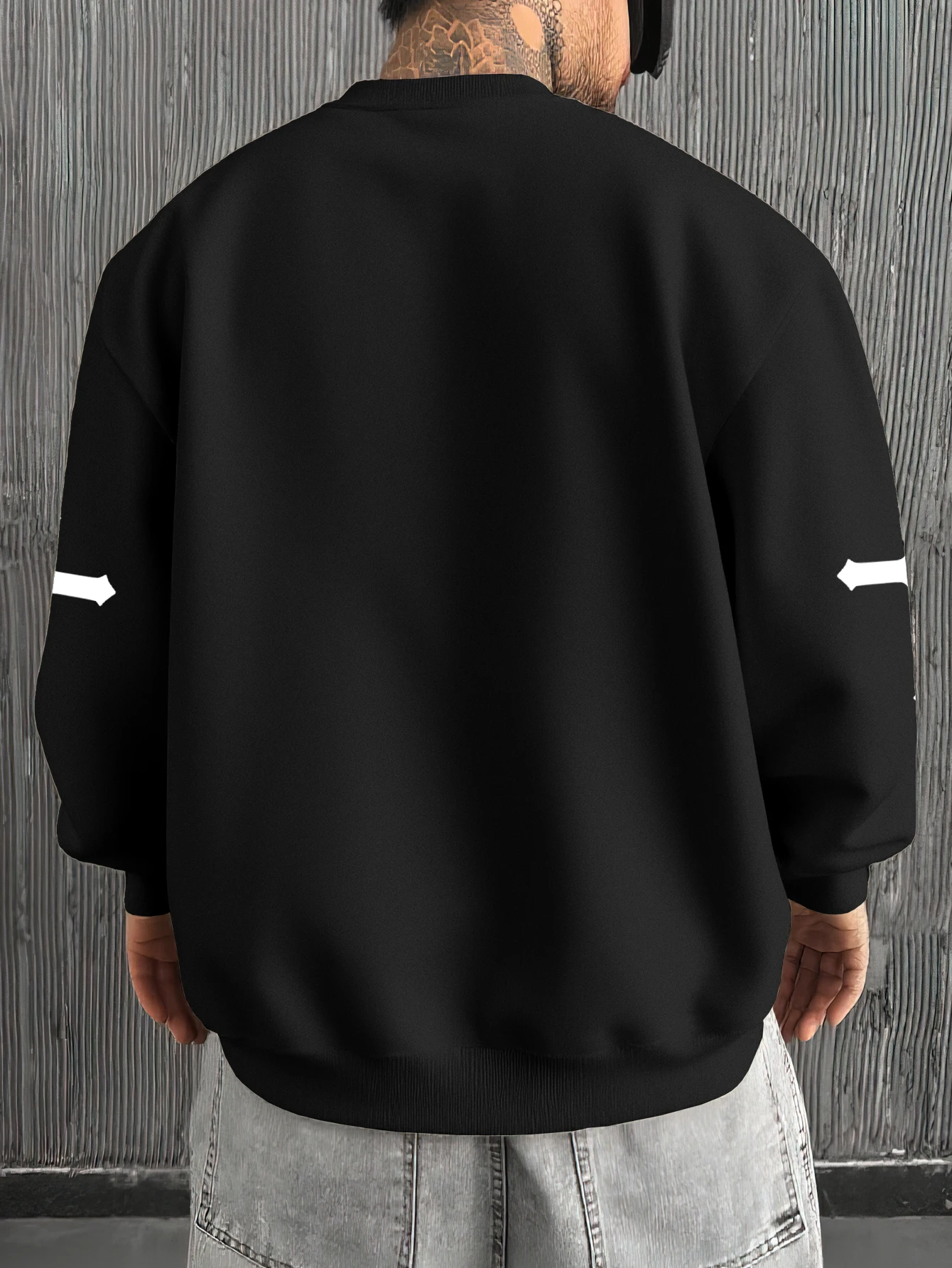 Men's Oversize Streetwear Crewneck Sweatshirt Devil Cross Flame Print Dark Gothic 100% Polyester Long Sleeve Autumn Winter S-2XL