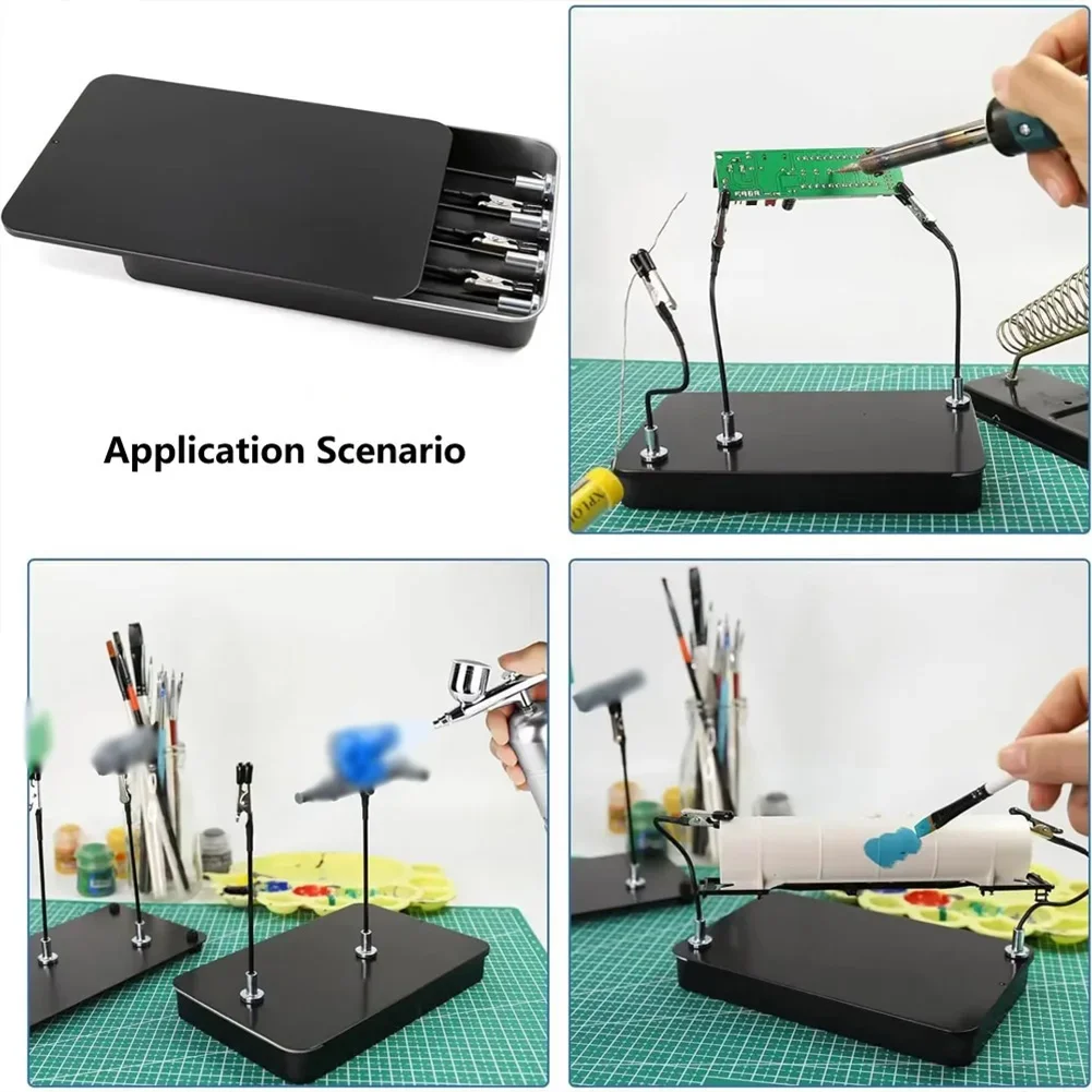 Painting Accessories Metal Model Clamps Hobby Painting Black 15pcs Clip Set Protective Rubber Tips Insulation Rubber Covers