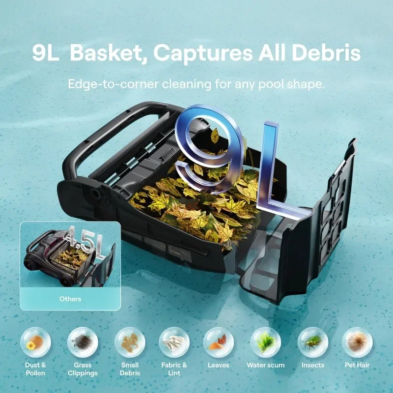 Beatbot iSkim Cordless Robotic Pool Skimmer with 9L Filter Basket, 24/7 Cleaning Solar Powered, 10000mAh Battery,28-Hour Runtime