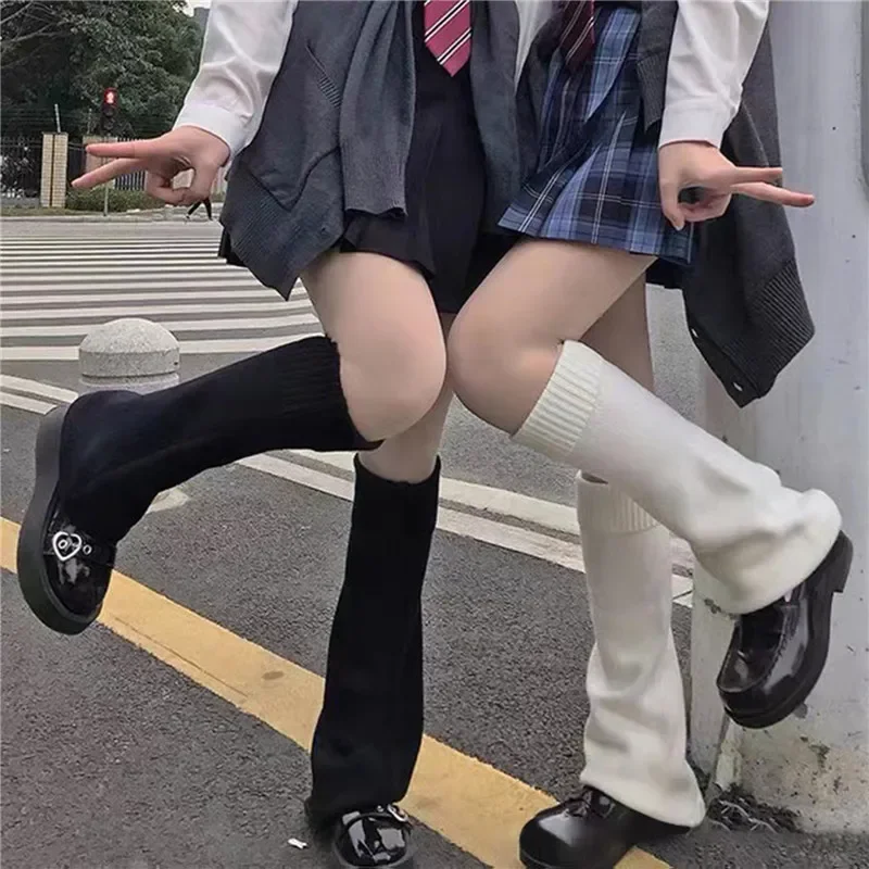 Y2k Scaldamuscoli invernali Soffici accessori gotici Lolita gotici Calzini lunghi lavorati a maglia Scaldamuscoli da donna Calzino da donna Legging gotico alla moda