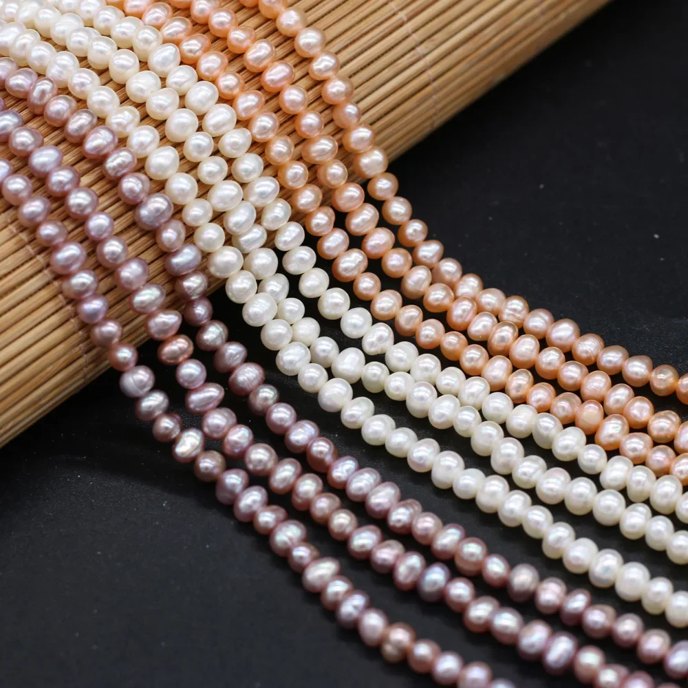 

AAA Natural Freshwater Pearl White Pink Potato Beaded 4-6mm For Jewelry Making DIY Necklace Bracelet Accessories Charm Gift 36CM