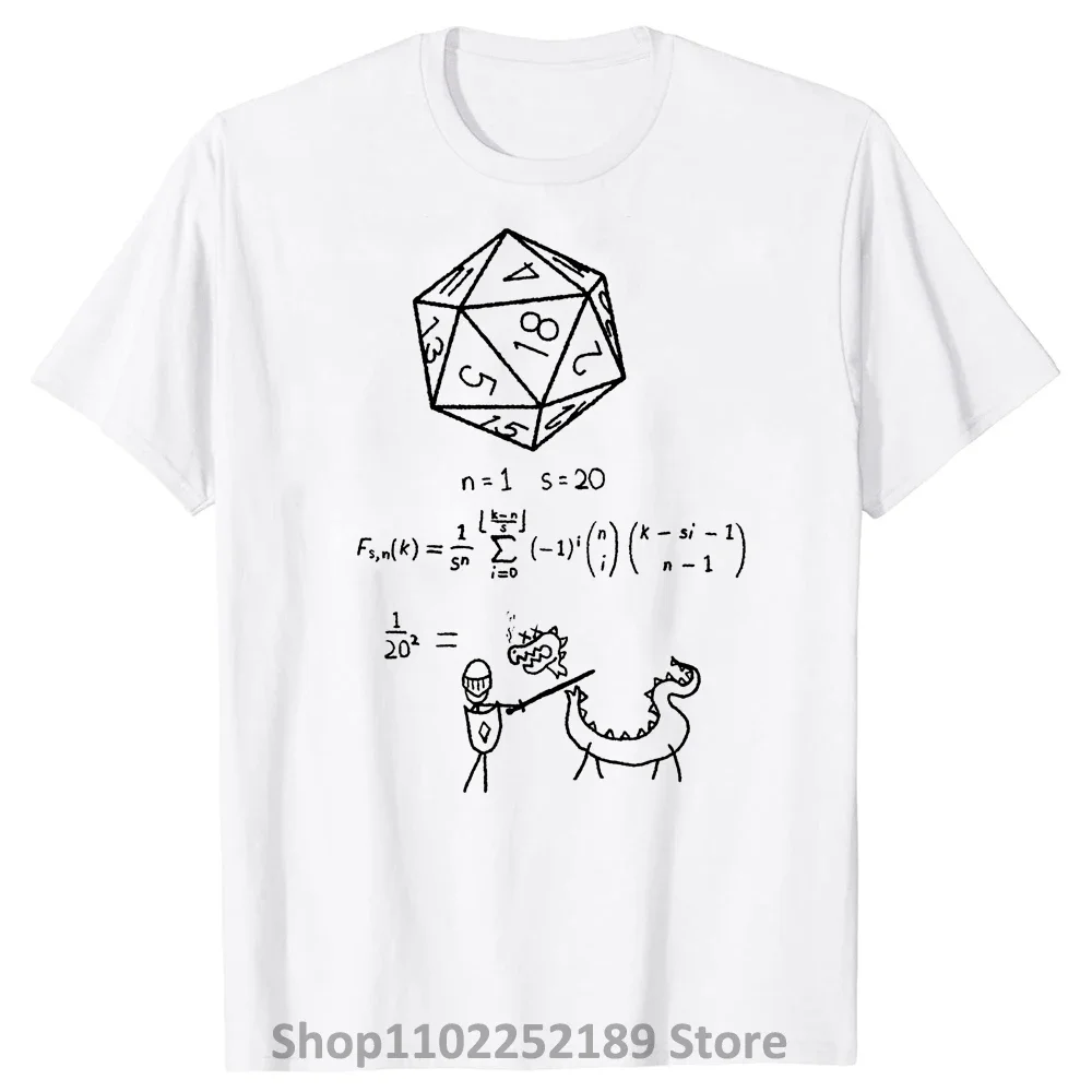 Novelty The science of 20 sided dice T Shirts Graphic Cotton Streetwear DND D20 Dungeon Gamer Dragon Dice T-shirt 2024 NEW