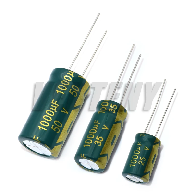 10 قطعة/الوحدة منخفضة ESR/مقاومة عالية التردد 25 فولت 35 فولت 50 فولت 1000 فائق التوهج الألومنيوم مُكثَّف كهربائيًا التسامح 20% #5
