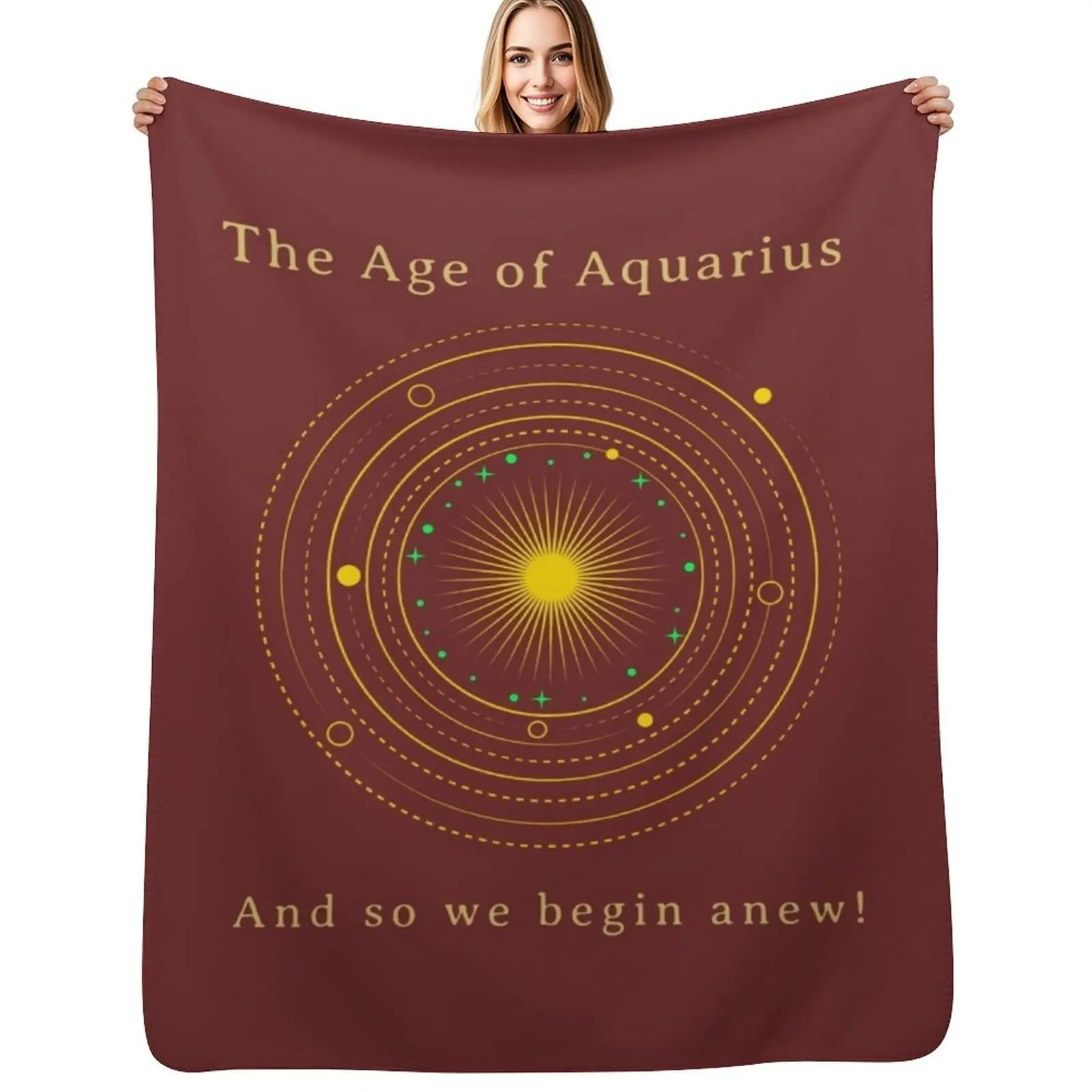 

Welcome to the Age of Aquarius Throw Blanket Hairy warm winter Designers for babies Blankets
