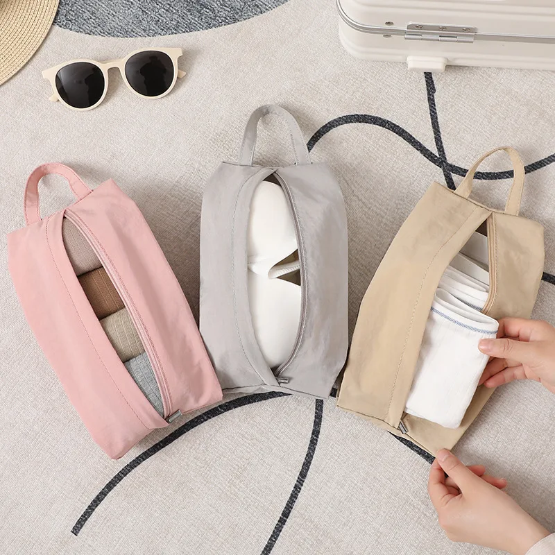 Tragbare Aufbewahrungstasche für Reisen, Unterwäsche, Socken, Aufbewahrungstasche, Kosmetik, Toilettenartikel, Organizer, Hand-Aufbewahrungstaschen mit Reißverschluss, einfach zu tragen