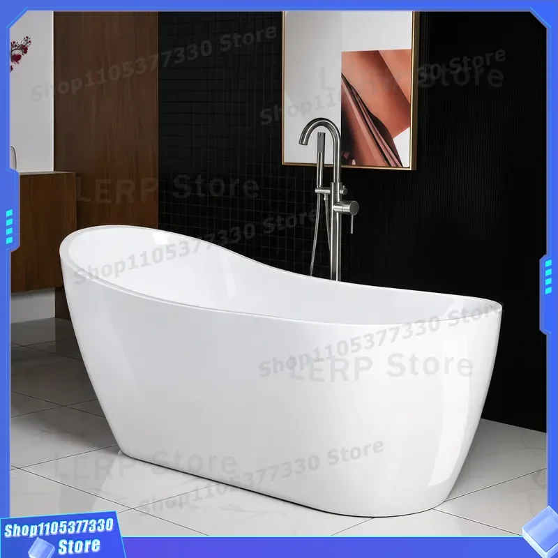 Modern Freestanding Acrylic Jacuzzi Bathtub Easy Install Bright Color Design For Bathroom Home Spa Relaxation Soaking Tub