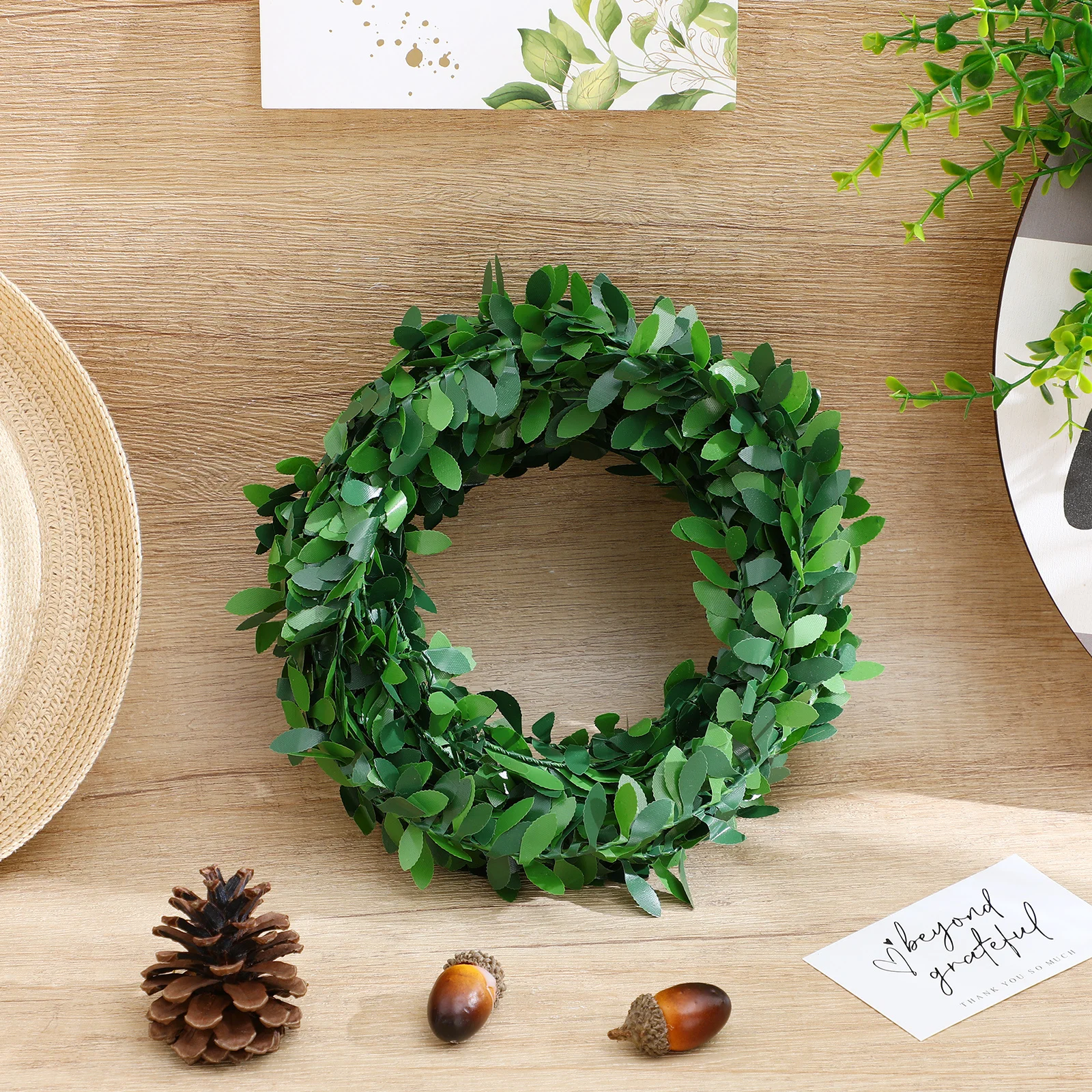 

7.5m Artificial Garland Green Leaves Simulated Vine Foliage for Home Decor Party Wedding DIY Headband Hanging Greenery