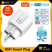 Enchufe inteligente WiFi EU 16A/20A con Monitor de potencia función de sincronización Tuya Smart Life APP Control funciona con Alexa Google Home