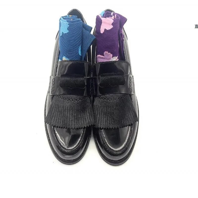 

New British Style Black Mens Oxfords Shoes Fashion Vintage Loafers Slip on Men Casual Shoes