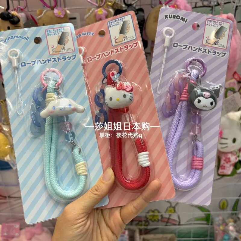 

Original Sanrio Hello Kitty Jade Guigou Cool Lomi Cute Mobile Phone Rope Phone With Anime Accessories Girl Birthday Gift