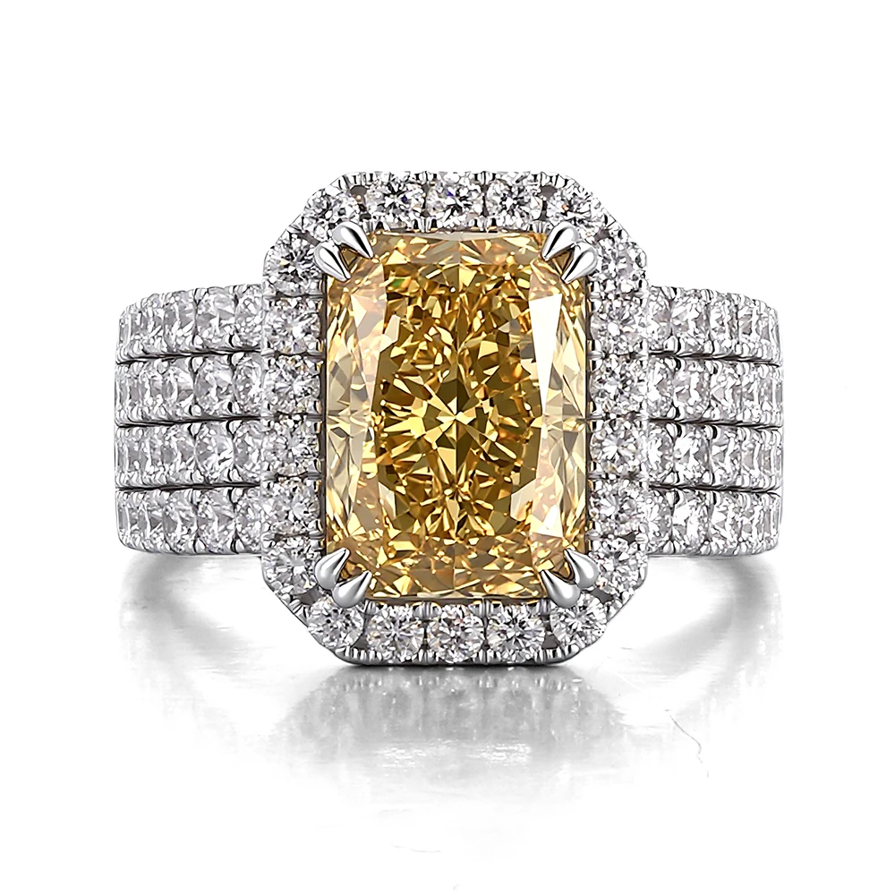 

Кольца на годовщину Прованса для мужчин, твердое золото 14 карат, шампанское, сияющая огранка, 4,5 карата, кольца полувечности для мужчин, кольцо на заказ своими руками