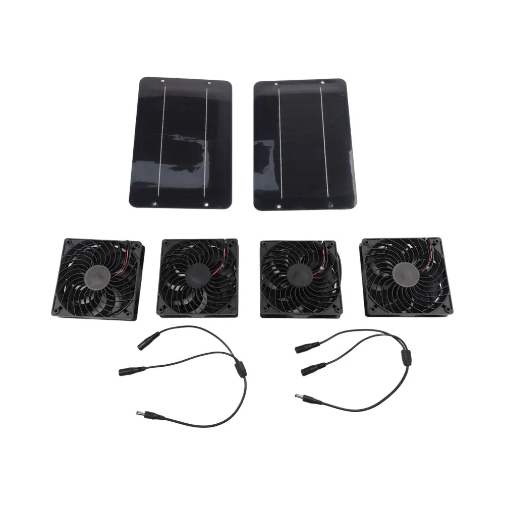 125*125*25mm Solar Exhaust= Fan Kit 10W 12V Solar Attic Fan Kit Exhaust= Fan For Roof Vent For Chicken Coop= Shed Pet House Fan