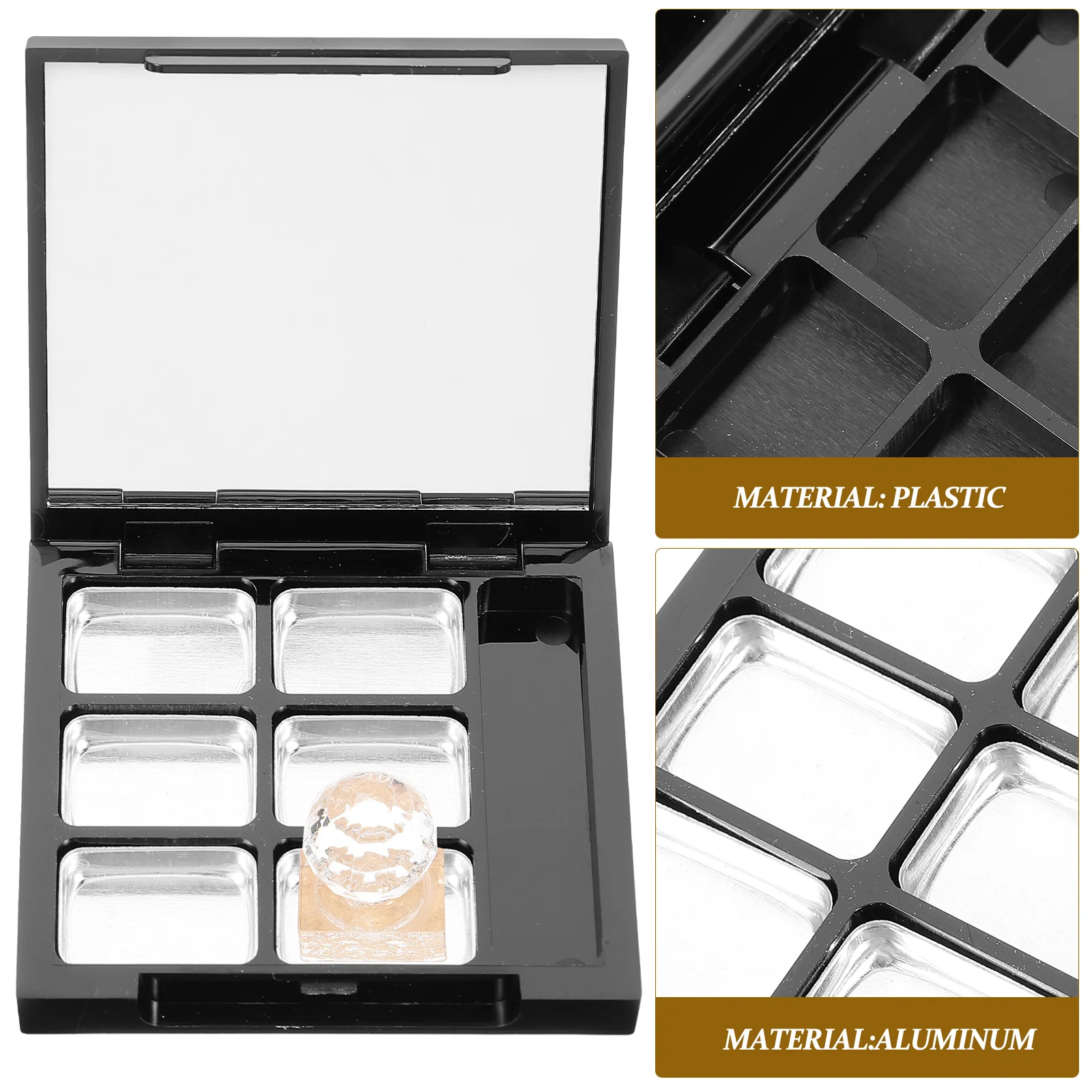 1 Set Empty Eyeshadow Box Makeup Eyeshadow Container with Mirror Plates Eyeshadow Pallet highlighter container with mirror