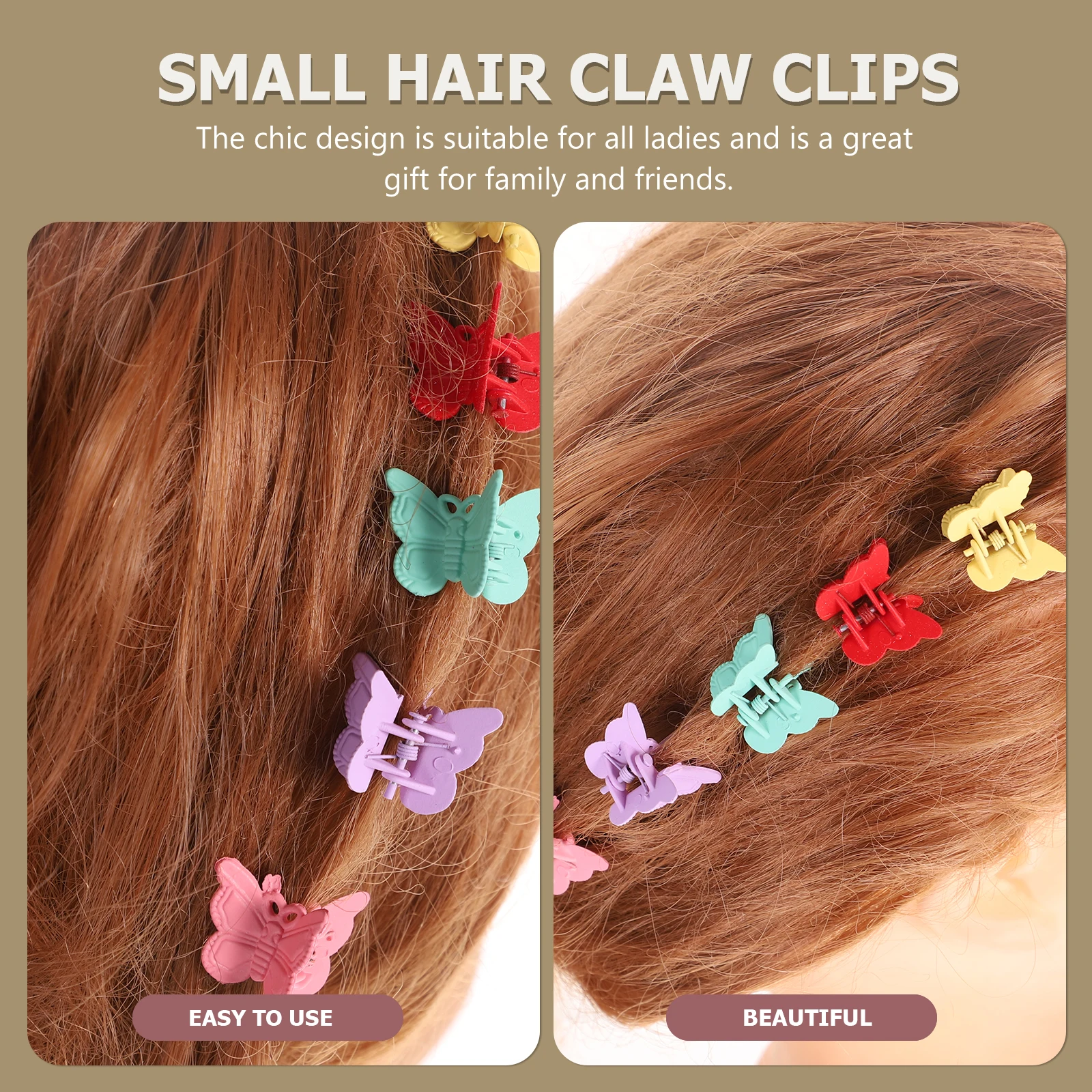 

50pcs Women Hair Clips Mini Butterfly Accessories PP Small Claw Fashion Hairstyle Girls Elegant Banquet Gifts