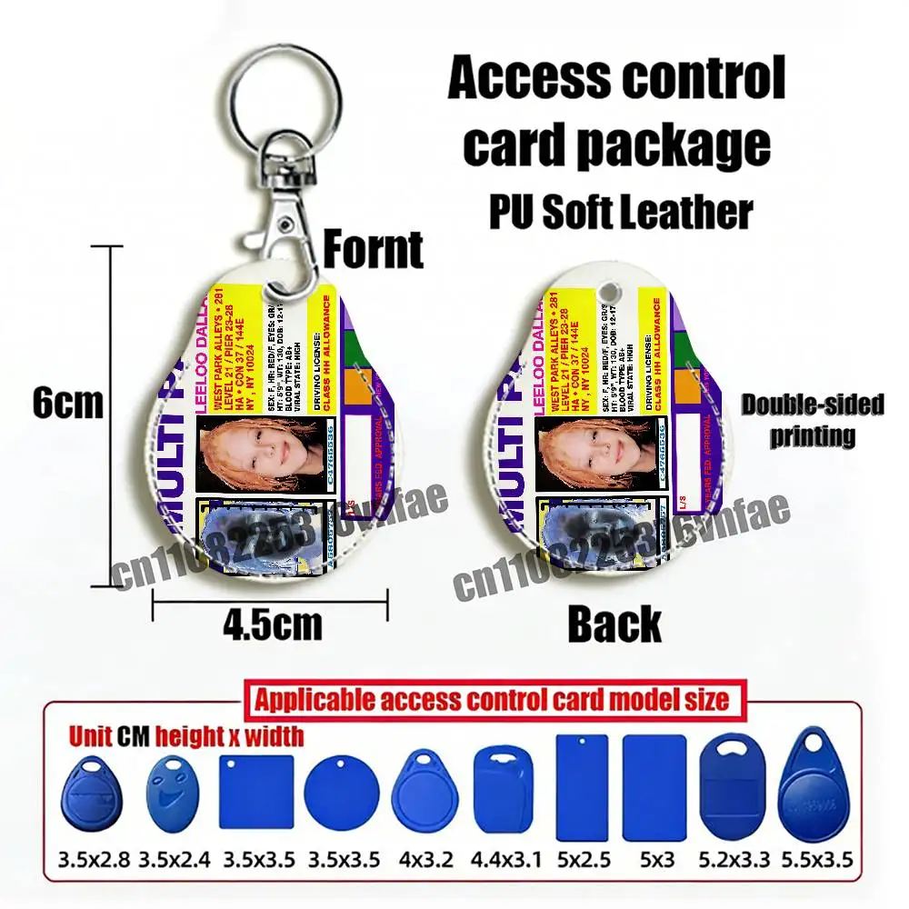 For Leeloo Dallas Multipass Korben ID Clips Credit Bank Access Bus Electric Car Elevator Card Holder Cover Keychain
