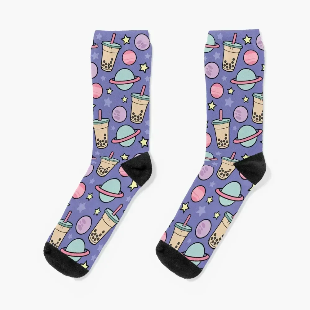 

Bubble Tea Universe - Starry Kawaii Boba Galaxy Pattern Socks Sports luxe crazy sport Designer Man Socks Women's