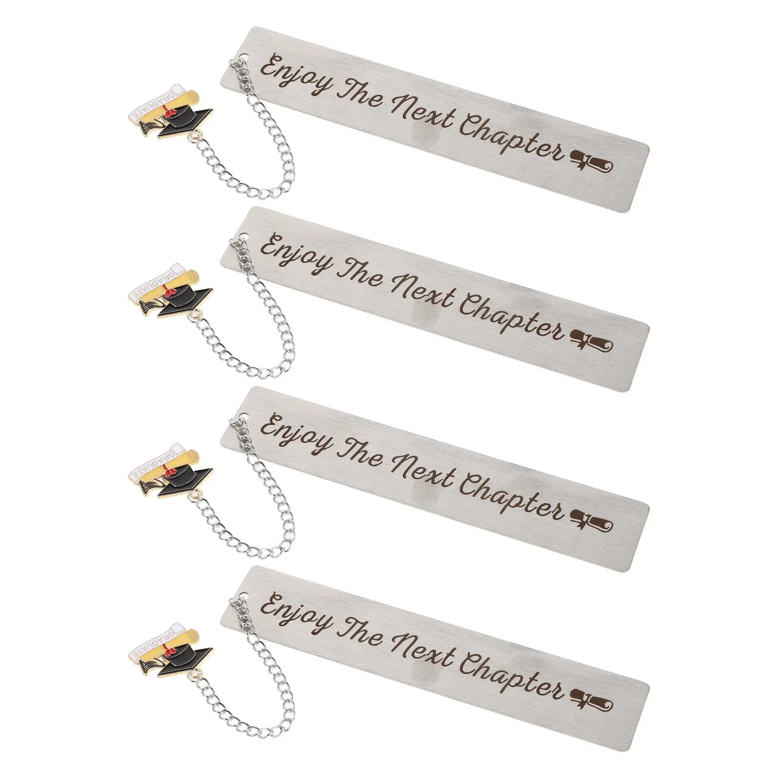 

4Pcs Vintage Metal Graduation Bookmarks Class of 2026 with Tassel Engraved Inspirational Motivational Page Markers for Teachers