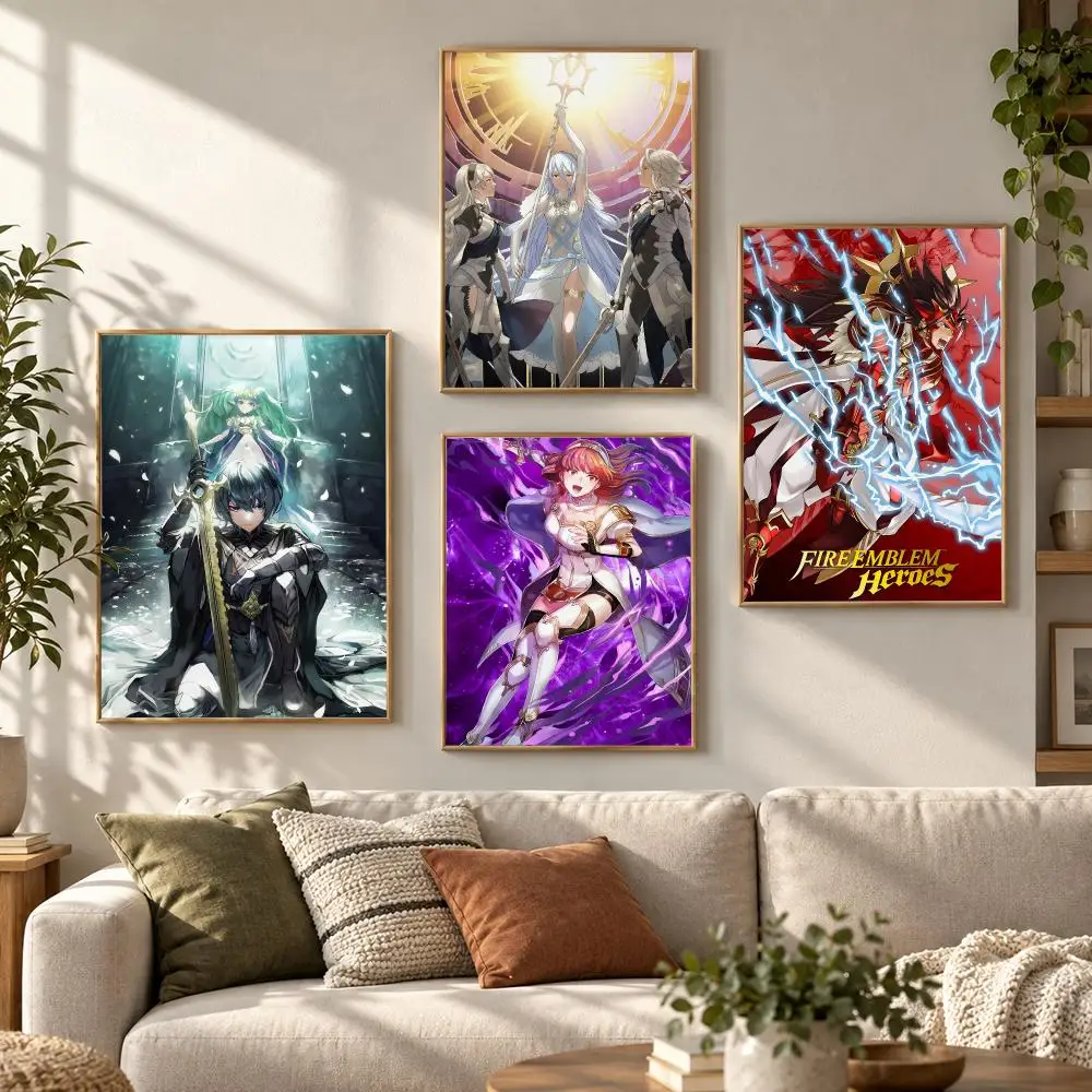 Fire Emblem Tactical RPG Fantasy Hero Battle Series Poster Contemporary Wall Art Print for Bedroom & Living Room, Unframed