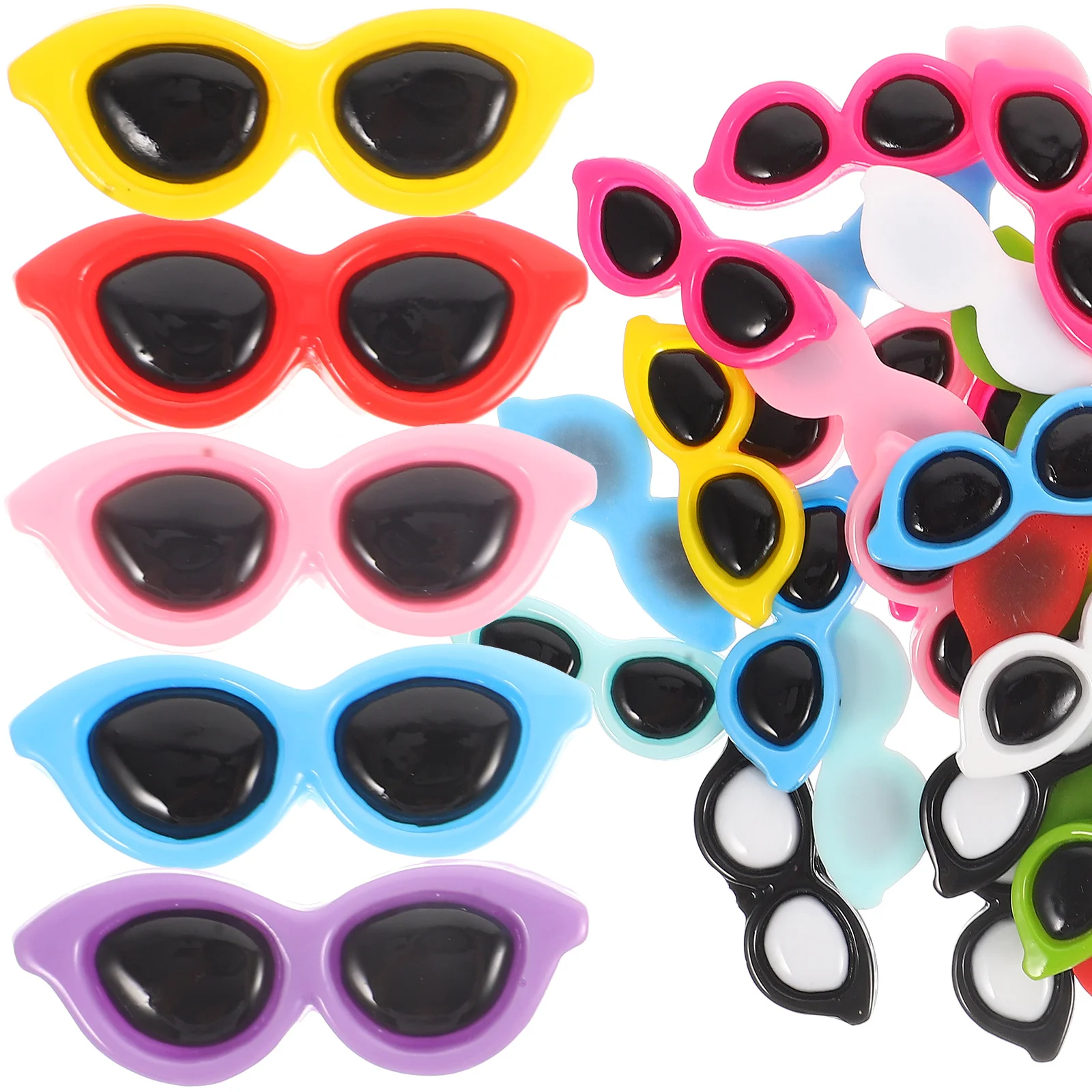 50 قطعة شكل نظارات الراتنج سحر DIY بها بنفسك جراب هاتف ديكور دبوس الشعر لوازم الحرفية الزينة مصغرة الملحقات الأنيقة