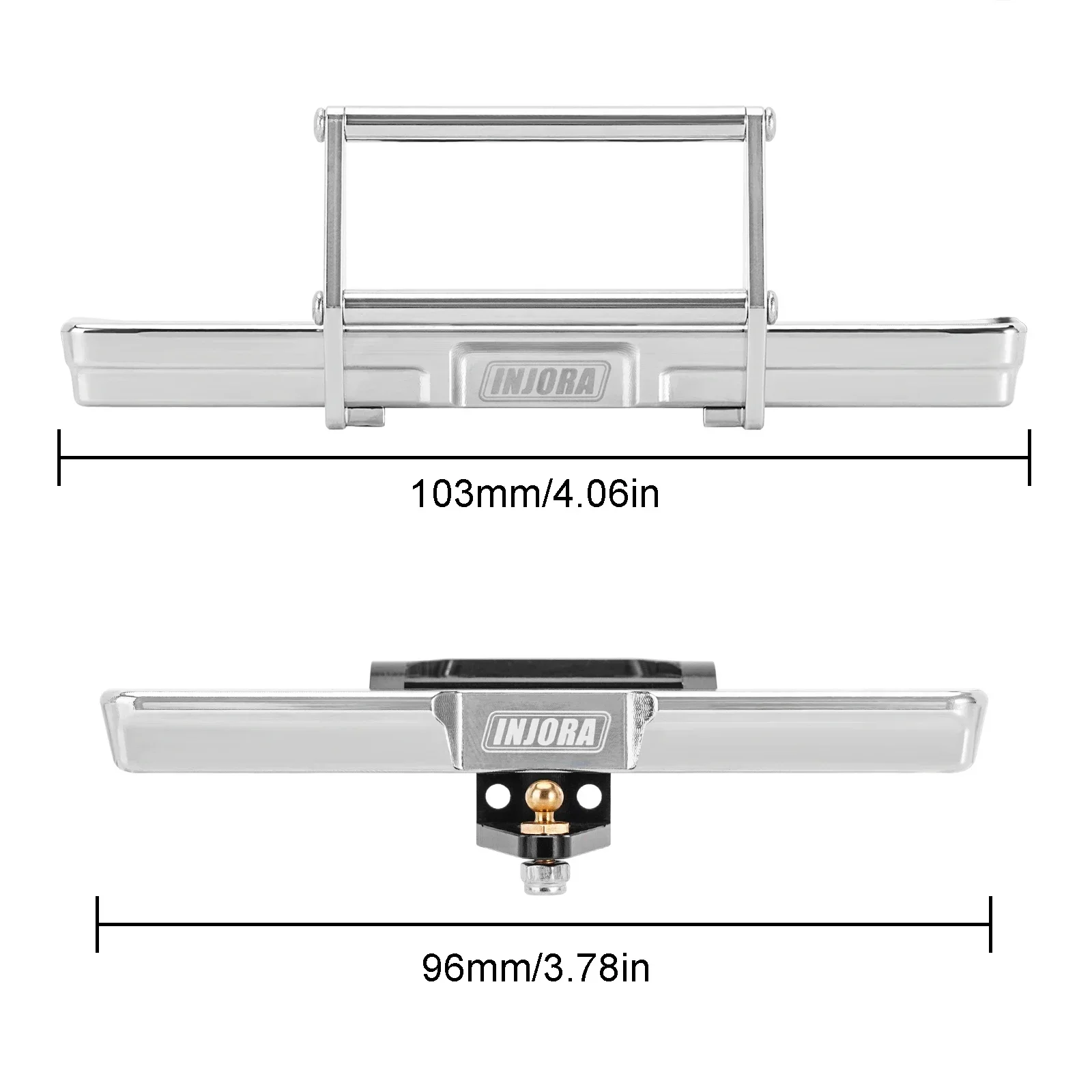 INJORA CNC Aluminum Front Rear Bumper for 1/18 RC Crawler TRX4M High Trail K10 Upgrade (4M-83)