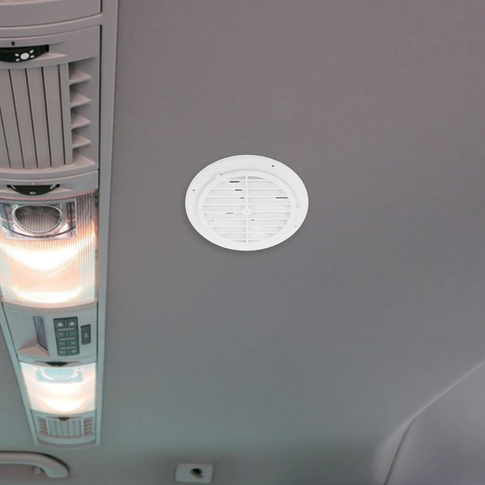 

Luxury Yacht RV Vent Cover Round Air Outlet Heater Fan Soffit Vents Adjustable Louvers Roof Insulator Trailer Boat Furnace