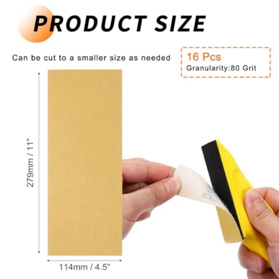 Pcs 80 Grit Sandpaper, Inch Sand Paper Hook and Loop Back, Alumina Abrasive Sanding Paper for Wood Drywall Metal Auto Grinding
