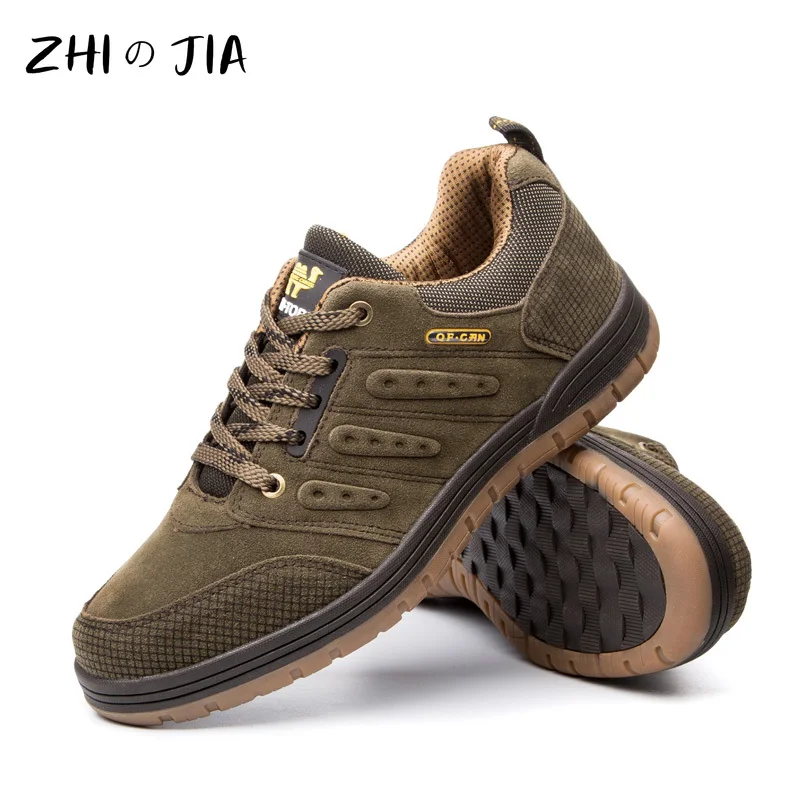 남성 청바지 신발 겨울 남성 야외 캐주얼 플랫 신발 클래식 스타일 하이킹 신발 착용 방지 미끄럼 방지 걷기 중간 세