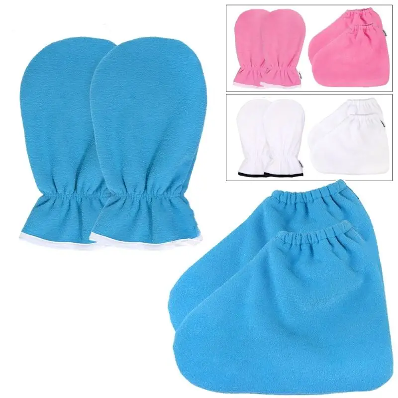 Neue 1 Paar Isolierende Pflegehandschuhe aus Flanell mit Elastischer Öffnung, Nagelschutz, Handtherapie-Paraffin-Wachshandschuhe, Wiederverwendbare Wärmer