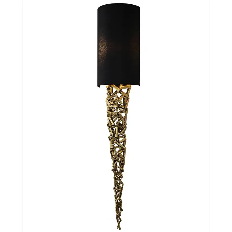All copper wall lamp, modern French minimalist living room background wall lamp at the bedside of the bedroom, aisle lamp
