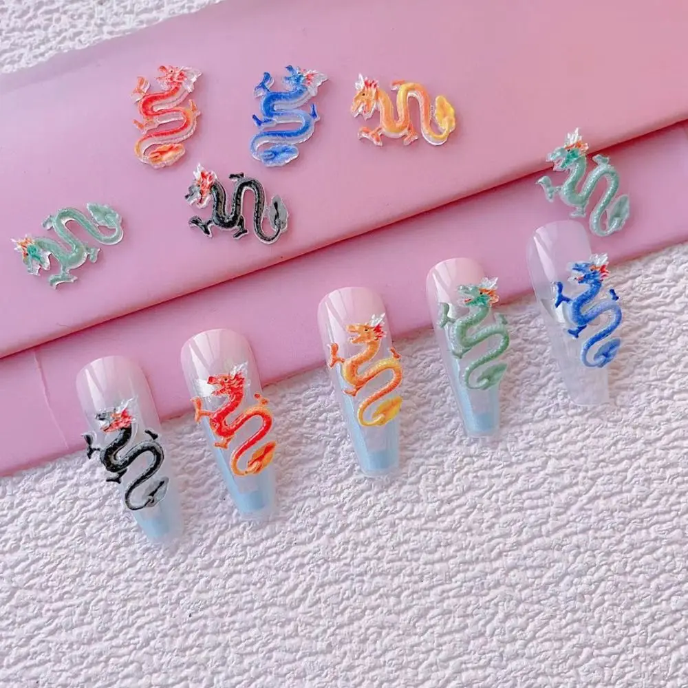 

10pcs China Dragon Manicure Accessories 3D Resin Nail Charms New Year Nail Art Decorations Nail Supplies Parts