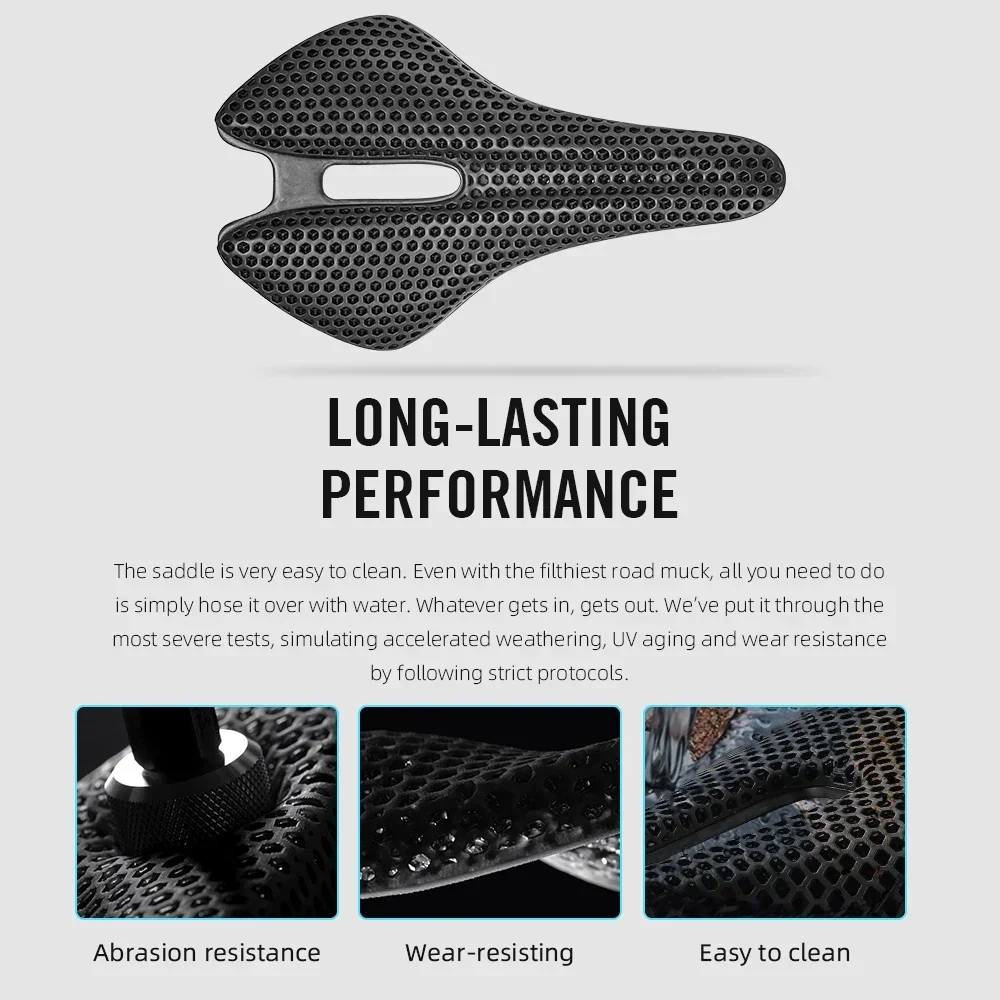 RYET Full Carbon 3D Printed Saddle Ultralight Bicycle Seating Saddle Road MTB Gravel Seat Cushion Men Women Cycling Bike Parts