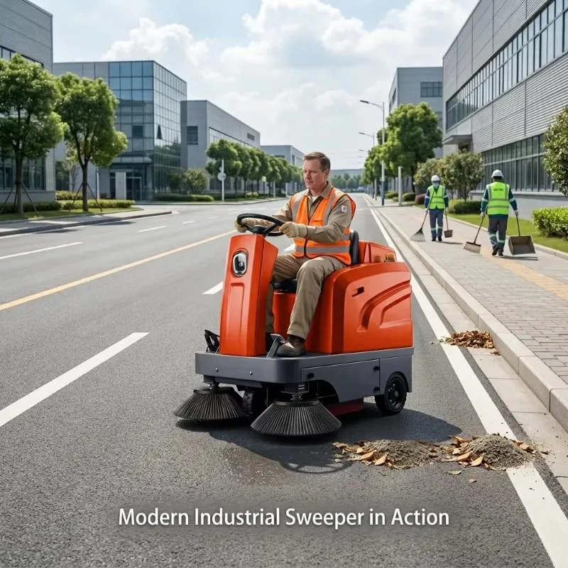 Ride-on Electric Floor Sweeper Truck New Condition Automatic Factory Workshop Cleaner Machine