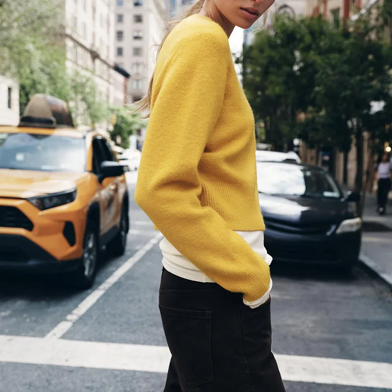 Soft Basic round Ne Long Sve Knitted Sweater New Arrival Autumn Women's Casual Loose Fit Knitted Top for Teen Girls