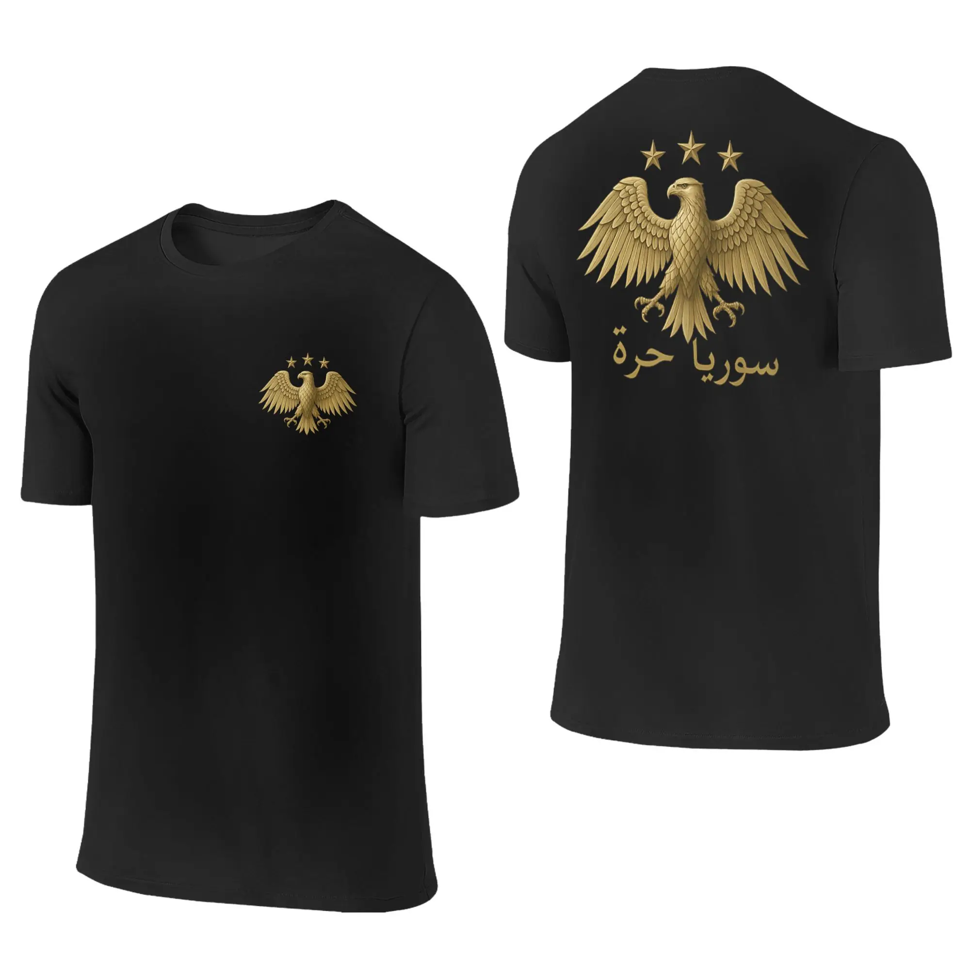 Proud Syrian Eagle Syria T-Shirt for Men Women 2025 Symbol Hipster Pure Cotton Tee Round Collar T Shirts 2-sided Printed Clothes