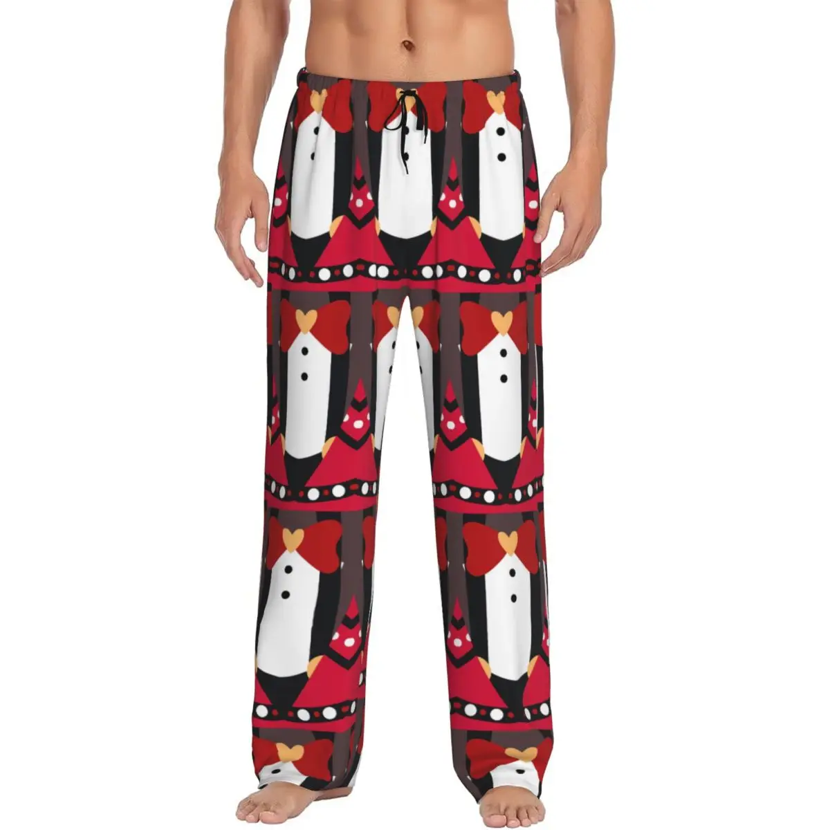 مخصص الرجال Hazbins فيلم الفنادق الكرتون بيجامة السراويل المطبوعة ملابس النوم قيعان مع جيوب